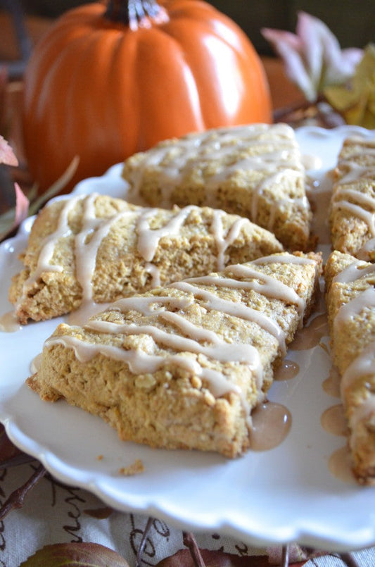 Pumpkin Spice Scones with Maple Spice Glaze